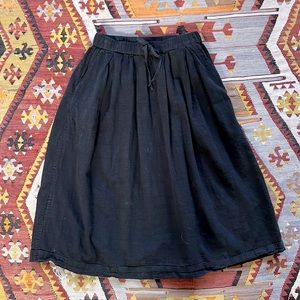 Auntie Oti black linen midi skirt